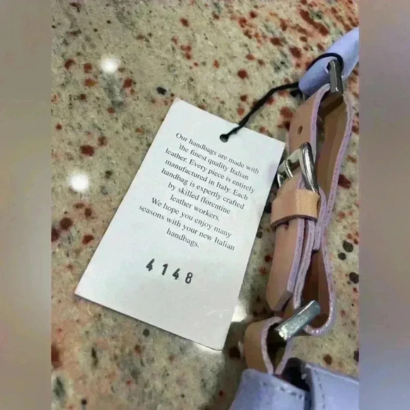 Claudia Firenze Purse Blue Medium Flap Camel Color Block 100% Leather NWT READ - Picture 8 of 16